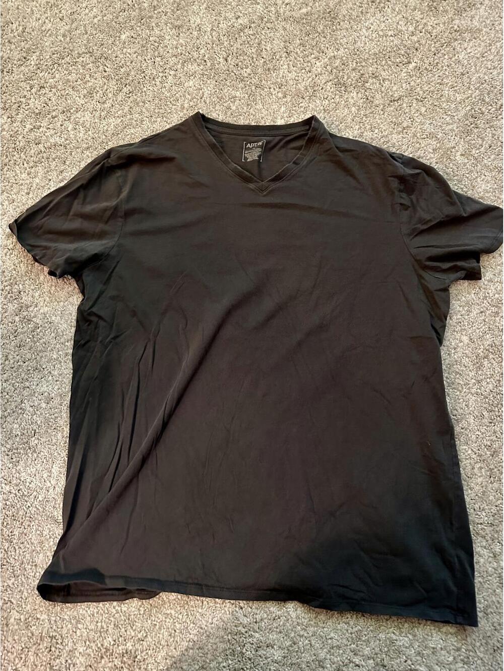 APT 9 Men’s Black V-Neck T-Shirt XL Casual Short Sleeve Basic Tee